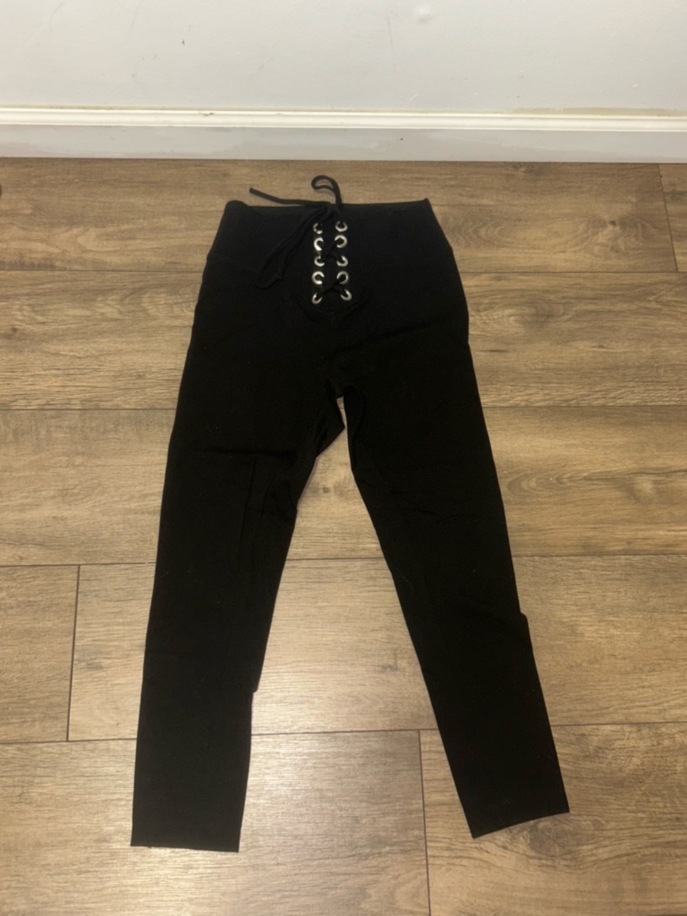Express Black Lace-Up High Waist Leggings